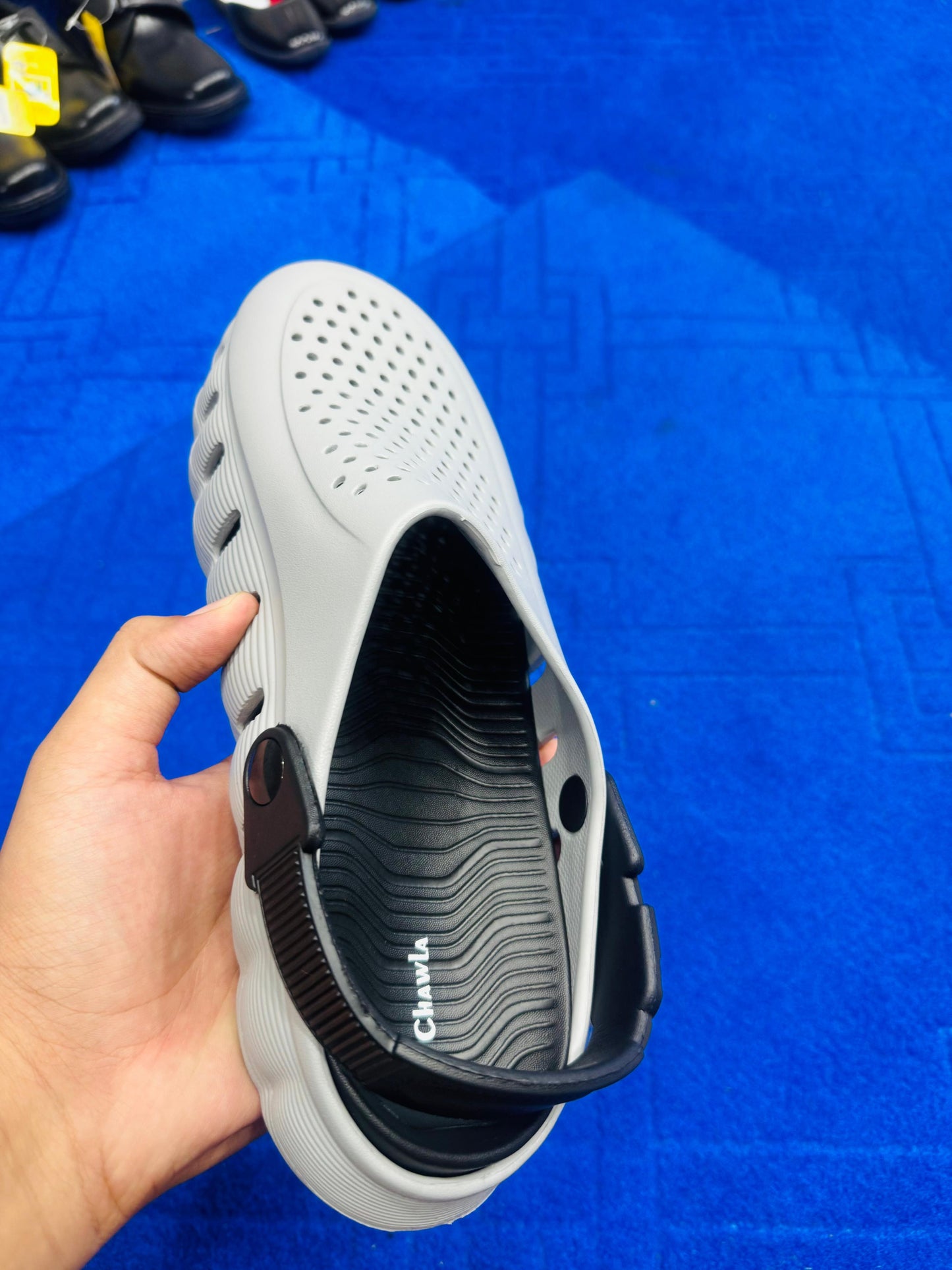 White Perforated Clogs with Adjustable Strap