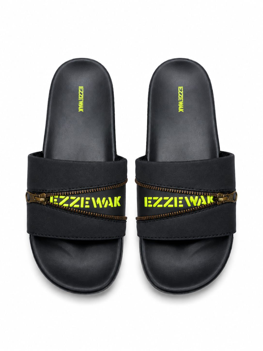 Casual Slide Sandals with Zipper Design