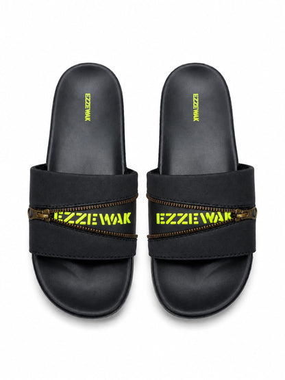 Casual Slide Sandals with Zipper Design