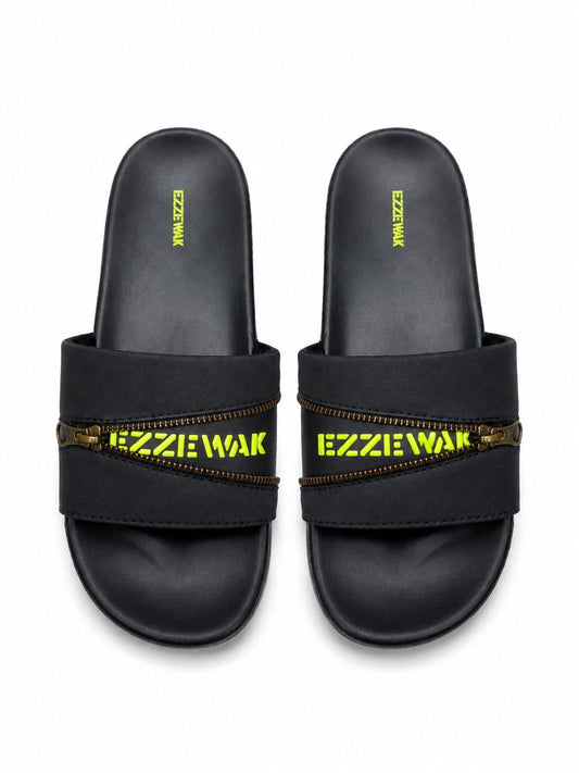 Casual Slide Sandals with Zipper Design