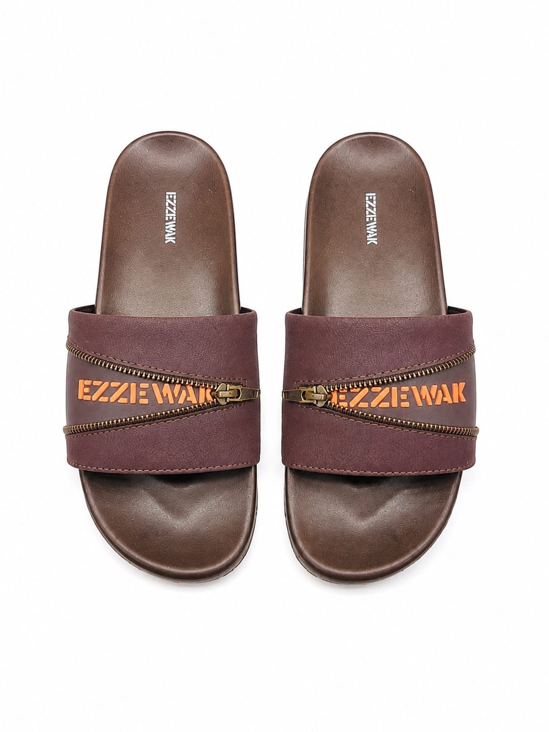 Casual Slide Sandals with Zipper Design