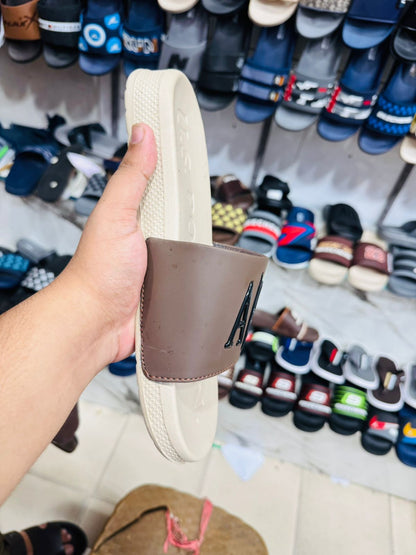 Casual Slide Sandals with Bold A|X Letter Design