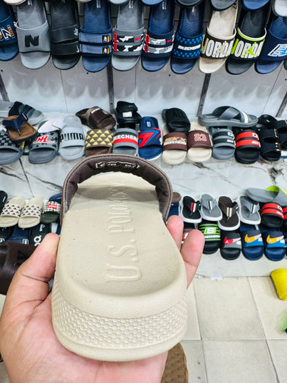 Casual Slide Sandals with Bold A|X Letter Design