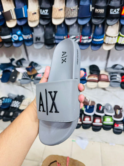 Casual Slide Sandals with Bold A|X Letter Design