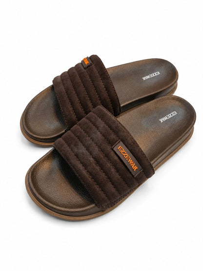 Casual Slide Sandals with Quilted Strap Design
